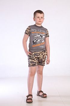 Футболка "Самолеты", серый