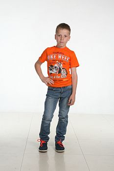 Футболка "Мотоцикл", оранжевый