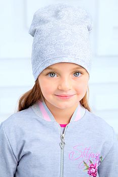 Шапка "Кружево",серый