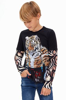 Футболка с длинным рукавом "Тату",чёрный