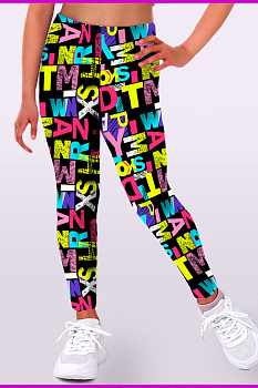 Леггинсы "Буквы",темно-синий