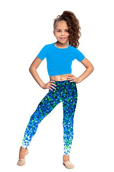 Леггенсы " Ассорти",синий-пиксели