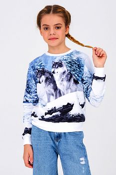 Свитшот "Сибирские Волки",белый