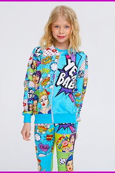 Толстовка "Поп-Арт",морская волна