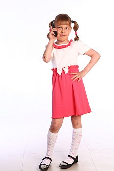 Платье "Полина", короткий рукав, малиновый