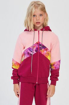 Спортивный костюм "Иллюзия",персик-бордо