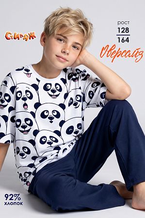 Пижама "Молли",белый/синий