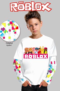 Футболка с длинным рукавом "Roblox",белый