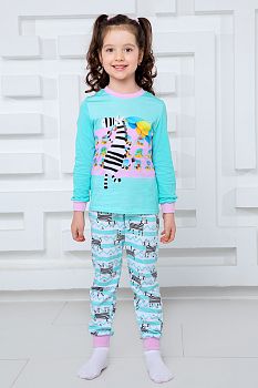 Пижама "Зебра",ментоловый