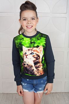 Свитшот "Мила ",темно-синий