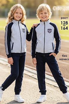 Спортивный костюм "Антей",кар-меланж/синий