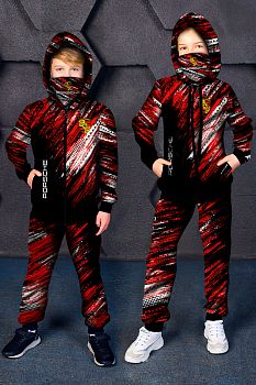 Спортивный костюм "Porsche",чёрно-красный