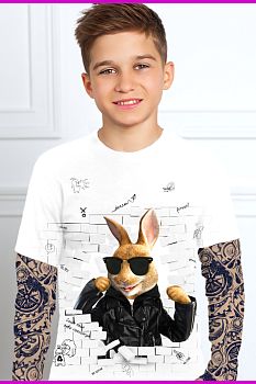 Футболка с длинным рукавом "Майк",белый