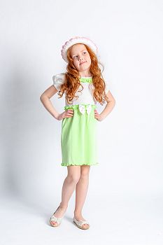 Платье "Полина", короткий рукав, салатовый