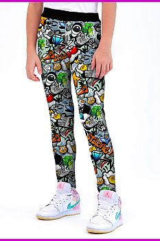 Леггинсы "Ассорти",intention-серебристый