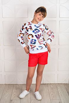 Шорты " Деним", красный