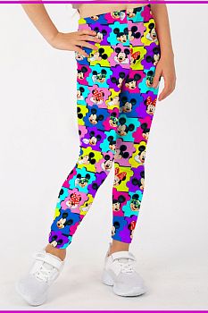 Леггинсы "Мозаика",розово-желтый