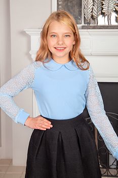 Блузка "Элегия",голубой