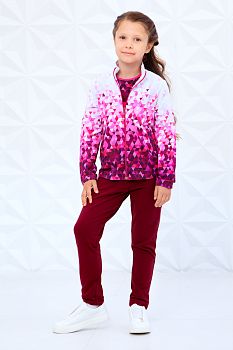 Бомбер "Ригель",бело-бордовый