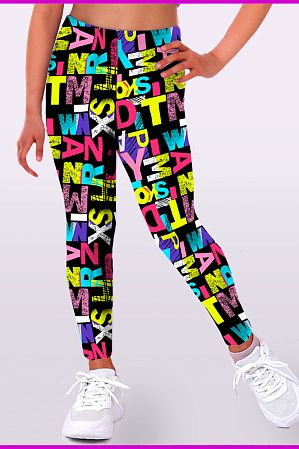 Леггинсы "Буквы",темно-синий