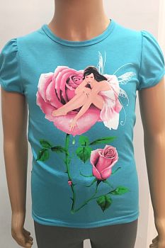 Футболка "Ангел", бирюзовый