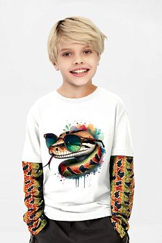 Футболка с длинным рукавом "Винтаж",белый