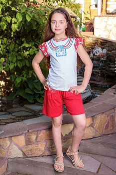 Летний костюм "Дельфина", красный