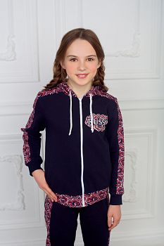 Спортивный Костюм "Узоры России ",темно-синий