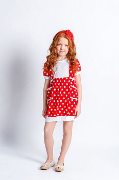 Платье "Настя", красный в горох