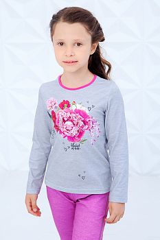 Футболка с длинным рукавом "Полин",серый
