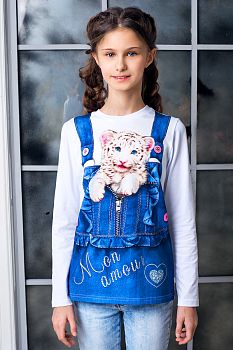 Футболка длинный рукав "Викки",белый