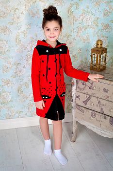 Халат "Божья коровка", красный