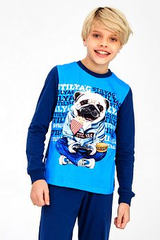 Пижама "Мопс",синий