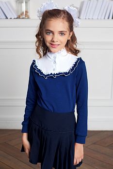 Лонгслив " Мимоза ",темно-синий